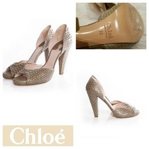 Stunning $1100 CHLOE Python Pumps